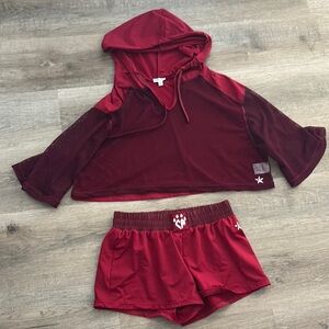 Rebels Red Set with Cropped Hoodie and Shorts
